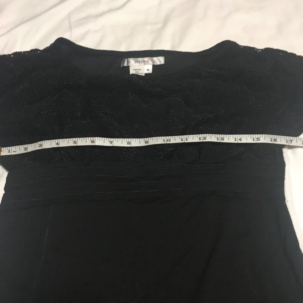 Studio M by Max Studio dress Womens Medium black mini lace top Leon Max Edition - Picture 4 of 7